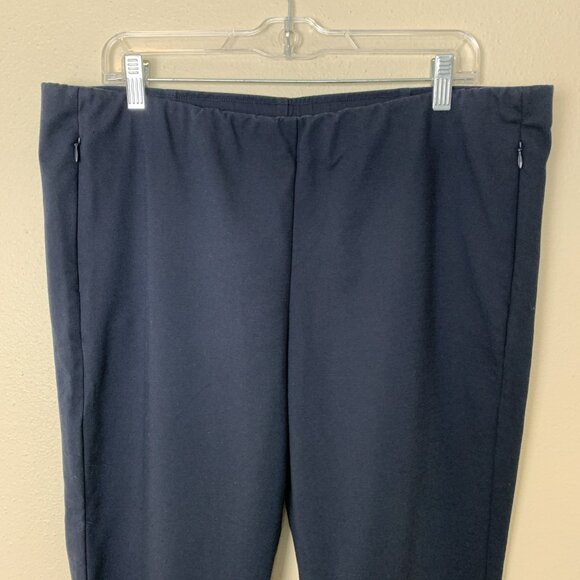 J Jill Womens 18P Pants Essential Cotton Stretch Ankle Navy Blue Pockets Stretch - Picture 4 of 15